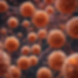 Microscopic view of leukemia cells