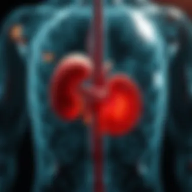 Diagram showing pathophysiology of acute renal failure