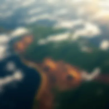 Satellite view of deforestation in the Amazon