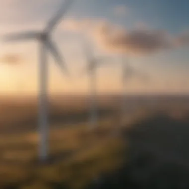 Wind farm contributing to sustainable energy