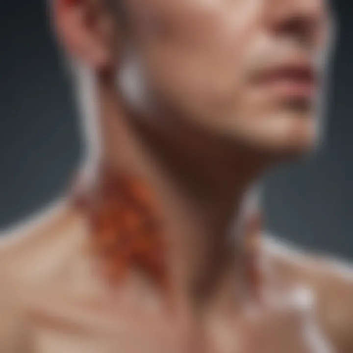 Visual representation of neck cancer symptoms