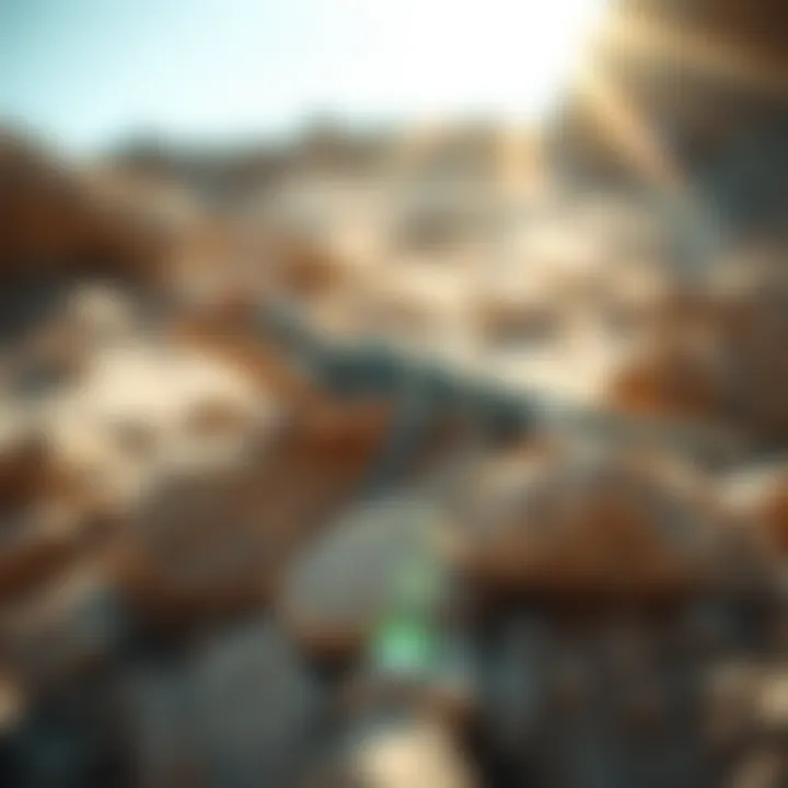 Adaptations of the Desert Lizard: Surviving Harsh Environments A stunning desert-dwelling lizard basking on sunlit rocks