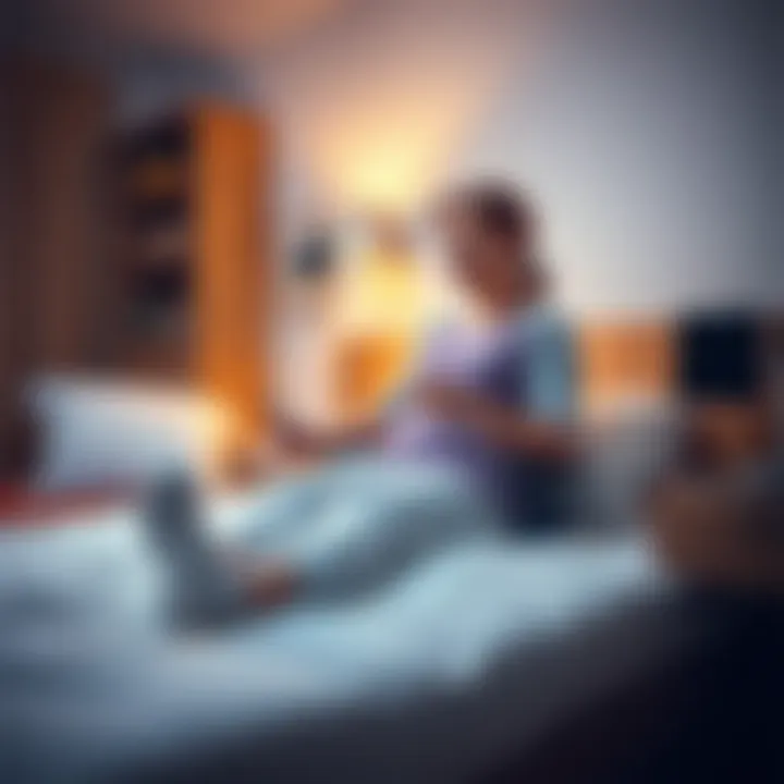Visual guide on using assistive devices for bed mobility