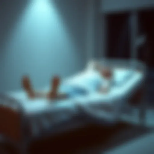 Demonstration of a side-lying position for bed mobility exercise