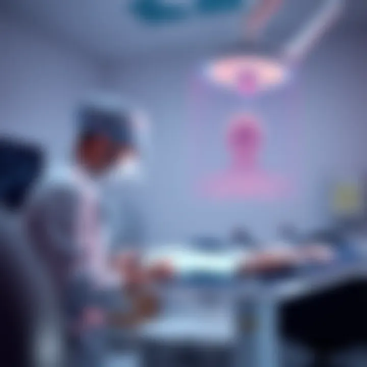 Diagnostic techniques used to identify bilateral nasal polyps depicted in a clinical setting.