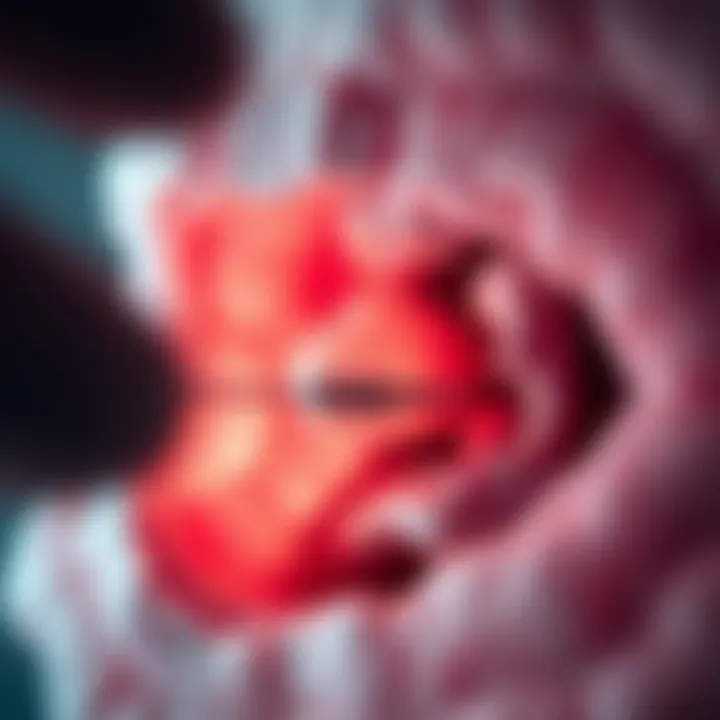Pathological view of bilateral nasal polyps highlighting their structure.