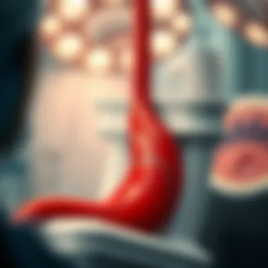 Diagram showcasing bile duct reconstruction techniques