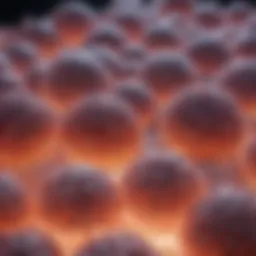 Microscopic view of cultured cells showcasing proliferation