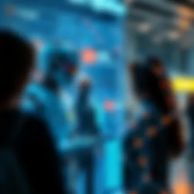 Futuristic Chatbot Interface A futuristic chatbot interface interacting with users.