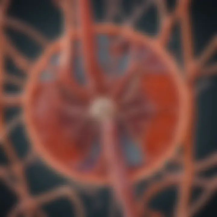 Detailed illustration of nephron structure highlighting damage mechanisms