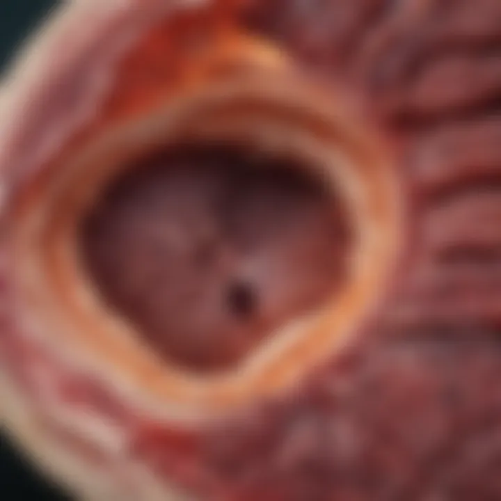 Liver cross-section illustrating cirrhosis progression
