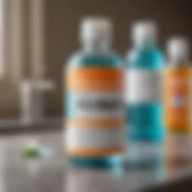 Ingredients of Up and Up Mouthwash Close-up of mouthwash ingredients displayed on a table