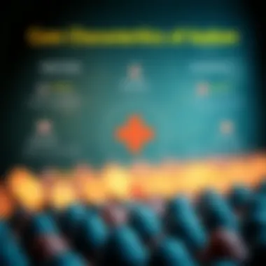 Infographic depicting the core characteristics of autism