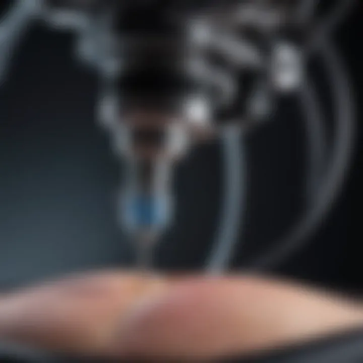 Detailed view of biopsy equipment used in prostate assessment