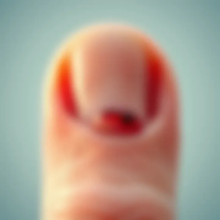 Demonstration of early signs of melanoma under the nail