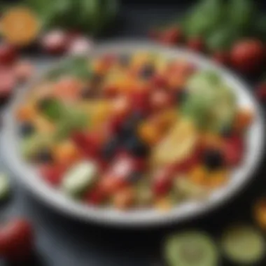 Colorful Nutrition for Mental Well-being A vibrant plate filled with fruits and vegetables