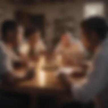 A diverse group discussing health policies