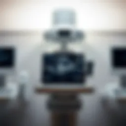 Detailed view of a sonogram machine used in breast imaging