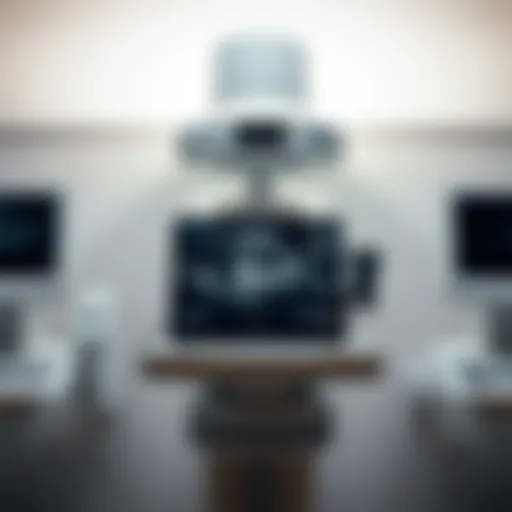 Detailed view of a sonogram machine used in breast imaging