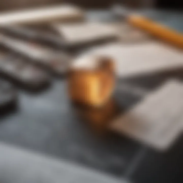 A close-up of financial documents and calculations