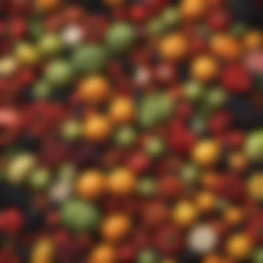 A vibrant display of various fruits and vegetables