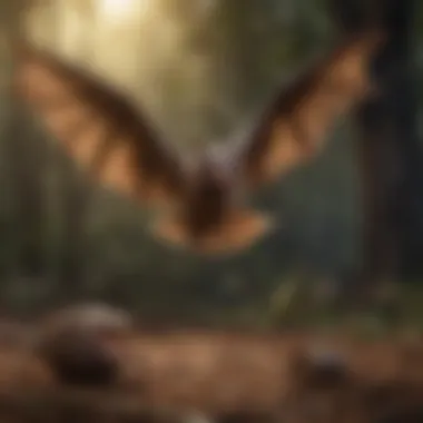 Bird Hunting a Bat Close-up of a bird hunting a bat mid-flight