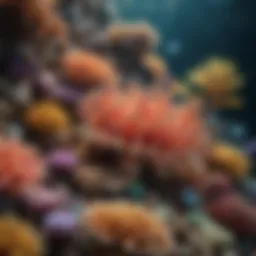 A vibrant coral reef teeming with marine life