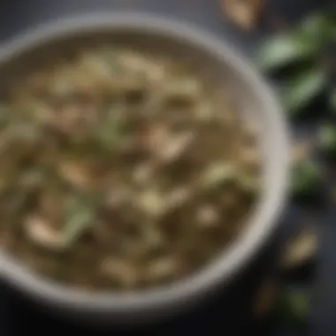 Dry Gymnema Sylvestre leaves in a bowl
