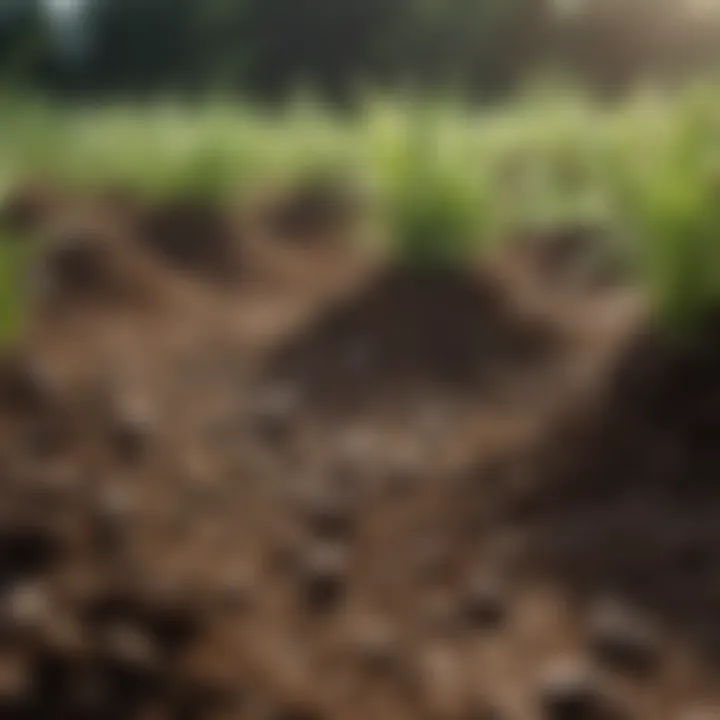 A close-up of soil health indicators in a phosphorus-free farming environment