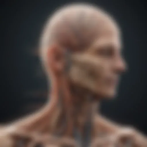 Illustration depicting the nervous system with highlighted pain pathways