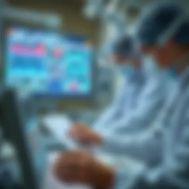 Healthcare professionals analyzing data in a NICU environment