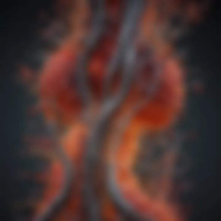 Illustration depicting TNF alpha's involvement in inflammatory pathways