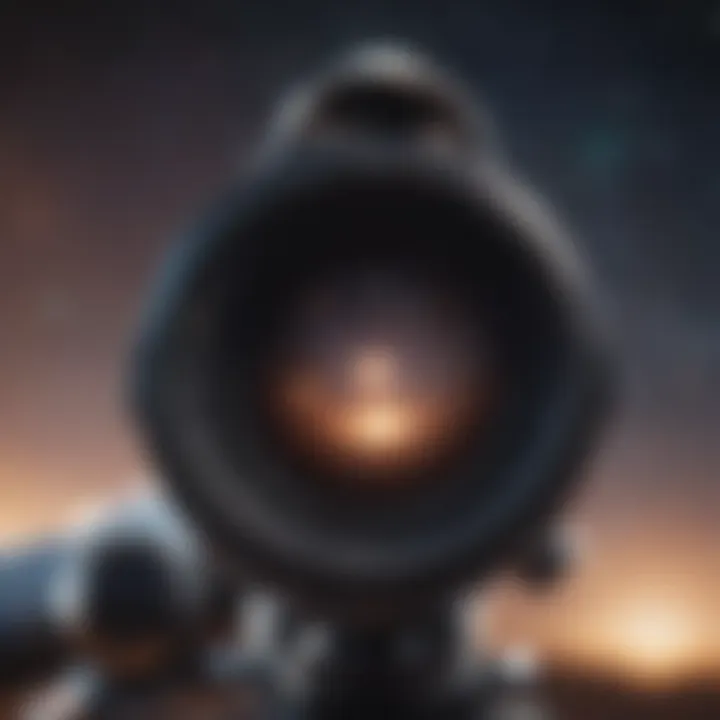 Astronomical phenomena depicted in a telescope view