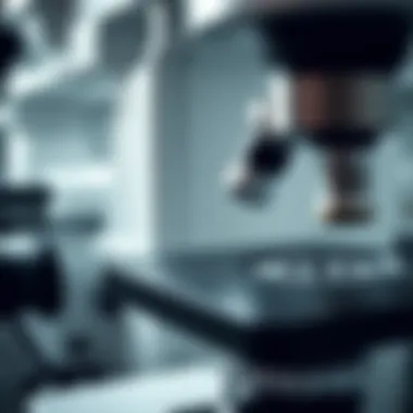 Detailed View of an Electron Microscope High-resolution image of an electron microscope showcasing intricate components
