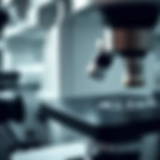 Detailed View of an Electron Microscope High-resolution image of an electron microscope showcasing intricate components