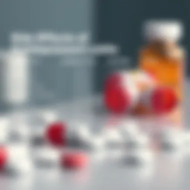 A visual summary of potential side effects associated with different categories of antidepressants.