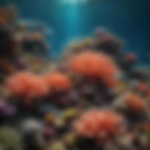 A vibrant coral reef teeming with diverse marine life