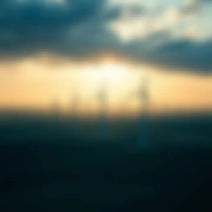 Aerial view of wind farms in a rural landscape