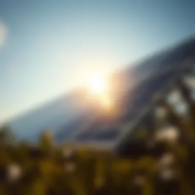 Illustration of a photovoltaic system with sunlight