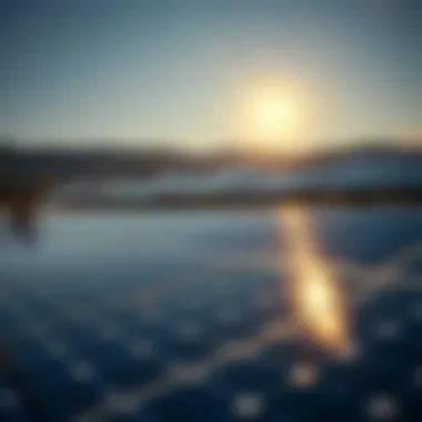 A solar panel array harnessing sunlight