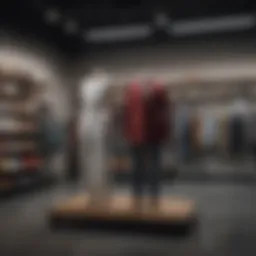 Stylish display of Mark and Lona apparel in an outlet setting