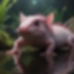 A vibrant axolotl in its natural habitat showcasing its unique gills