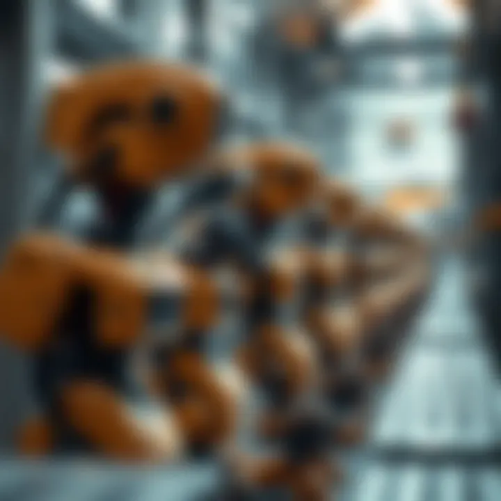 Robotics Enhancing Manufacturing Efficiency An advanced robotic system collaborating in a manufacturing setting