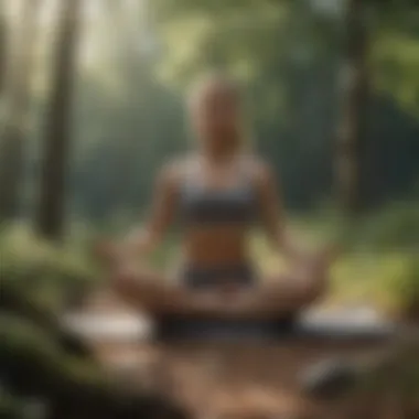 An individual practicing yoga in nature to promote healing