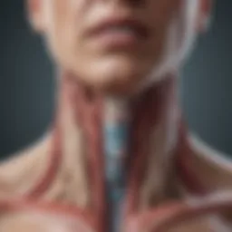 Illustration of thyroid gland anatomy