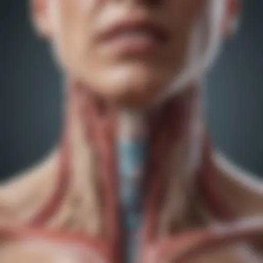 Illustration of thyroid gland anatomy