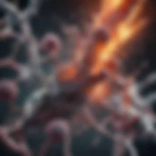 Illustration depicting the mechanism of virotherapy targeting cancer cells