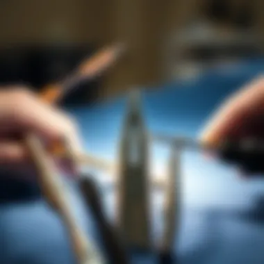 Surgical Instruments Used in Eye Nerve Surgery A close-up view of surgical instruments for eye nerve surgery