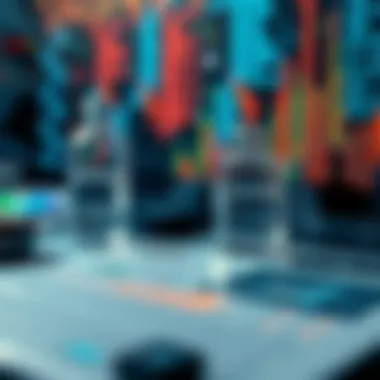 Forensics and Genetic Profiling A visualization of forensic science tools next to genetic data analysis.