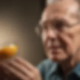 Elderly individual experiencing fatigue due to high potassium levels.